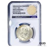 1950-D Franklin Half Dollar NGC BU Orig. Bag Frag.