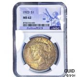 1923 Silver Peace Dollar NGC MS62