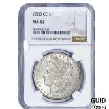 1883-CC Morgan Silver Dollar NGC MS62