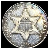 1860 Silver Three-Cent Piece UNCIRCULATED