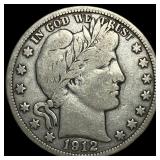 1912-S Silver Half Dollar Barber ABOUT UNCIRCULATE