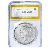 1921 Silver Peace Dollar PGA MS63