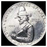 1921 Silver Pilgrim Half Dollar GEM BU