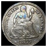 1877-CC Silver Seated Liberty Dime NEARLY UNCIRCUL