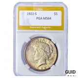 1922-S Silver Peace Dollar PGA MS64