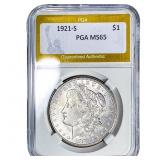 1921-S Morgan Silver Dollar PGA MS65