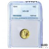 1944 Mercury Silver Dime NNC MS68