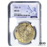 1923 Silver Peace Dollar NGC MS62