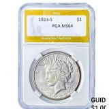1923-S Silver Peace Dollar PGA MS64