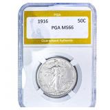 1916 Walking Liberty Half Dollar PGA MS66