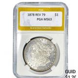 1878 Rev 79 Morgan Silver Dollar PGA MS63