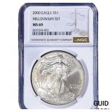 2000 Silver Eagle NGC MS69 Millennium Set
