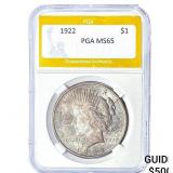 1922 Silver Peace Dollar PGA MS65