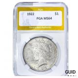 1922 Silver Peace Dollar PGA MS64