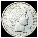 1907 Silver Barber Dime CHOICE AU