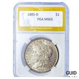 1885-O Morgan Silver Dollar PGA MS63