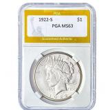 1922-S Silver Peace Dollar PGA MS63