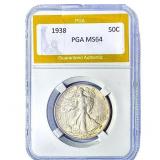 1938 Walking Liberty Half Dollar PGA MS64