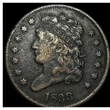 1833 Classic Head Half Cent NEARLY UNCIRCULATED