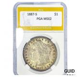 1887-S Morgan Silver Dollar PGA MS62