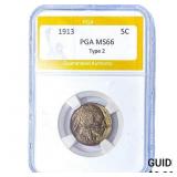 1913 Buffalo Nickel PGA MS66 Type 2