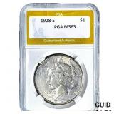 1928-S Silver Peace Dollar PGA MS63
