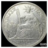 1896A French Indo-China .7813oz Silver Piastre