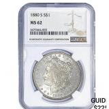 1880-S Morgan Silver Dollar NGC MS62