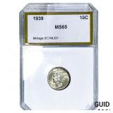 1939 Mercury Silver Dime PGA MS65