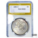 1881-S Morgan Silver Dollar PGA MS66