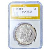 1904-O Morgan Silver Dollar PGA MS64
