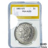 1882-O/S Morgan Silver Dollar PGA AU55