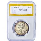 1941-S Walking Liberty Half Dollar PGA MS64
