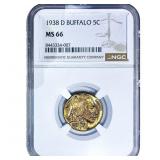 1938-D Buffalo Nickel NGC MS66