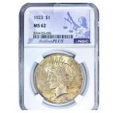 1923 Silver Peace Dollar NGC MS62