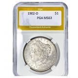 1902-O Morgan Silver Dollar PGA MS63