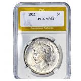 1921 Silver Peace Dollar PGA MS63