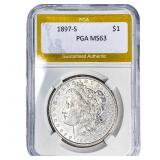 1897-S Morgan Silver Dollar PGA MS63