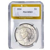 1934 Silver Peace Dollar PGA MS63