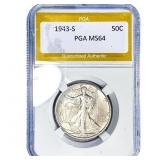 1943-S Walking Liberty Half Dollar PGA MS64