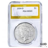 1934-D Silver Peace Dollar PGA MS63
