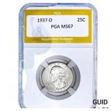 1937-D Washington Silver Quarter PGA MS67