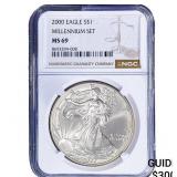2000 Silver Eagle NGC MS69 Millennium Set