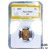 1897 Wheat Cent PGA MS64 Red