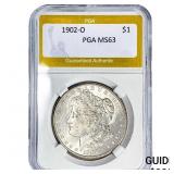 1902-O Morgan Silver Dollar PGA MS63