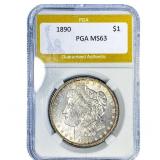 1890 Morgan Silver Dollar PGA MS63