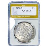 1898-S Morgan Silver Dollar PGA MS63