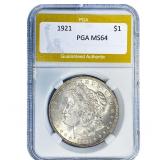 1921 Morgan Silver Dollar PGA MS64