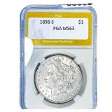 1898-S Morgan Silver Dollar PGA MS63