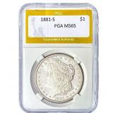1881-S Morgan Silver Dollar PGA MS65